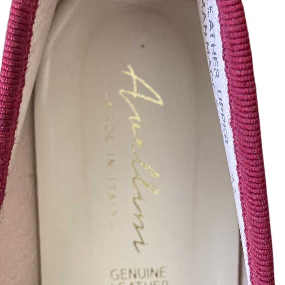 Avellini Burgundy Suede Ballet Flats Square Toe Buckle Size 9.5 - Picture 10 of 11